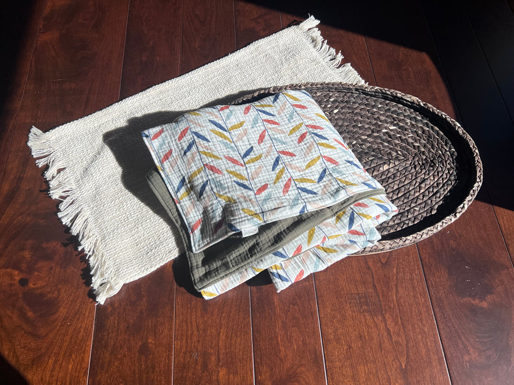 Falling Leaves Double Gauze Baby Blanket