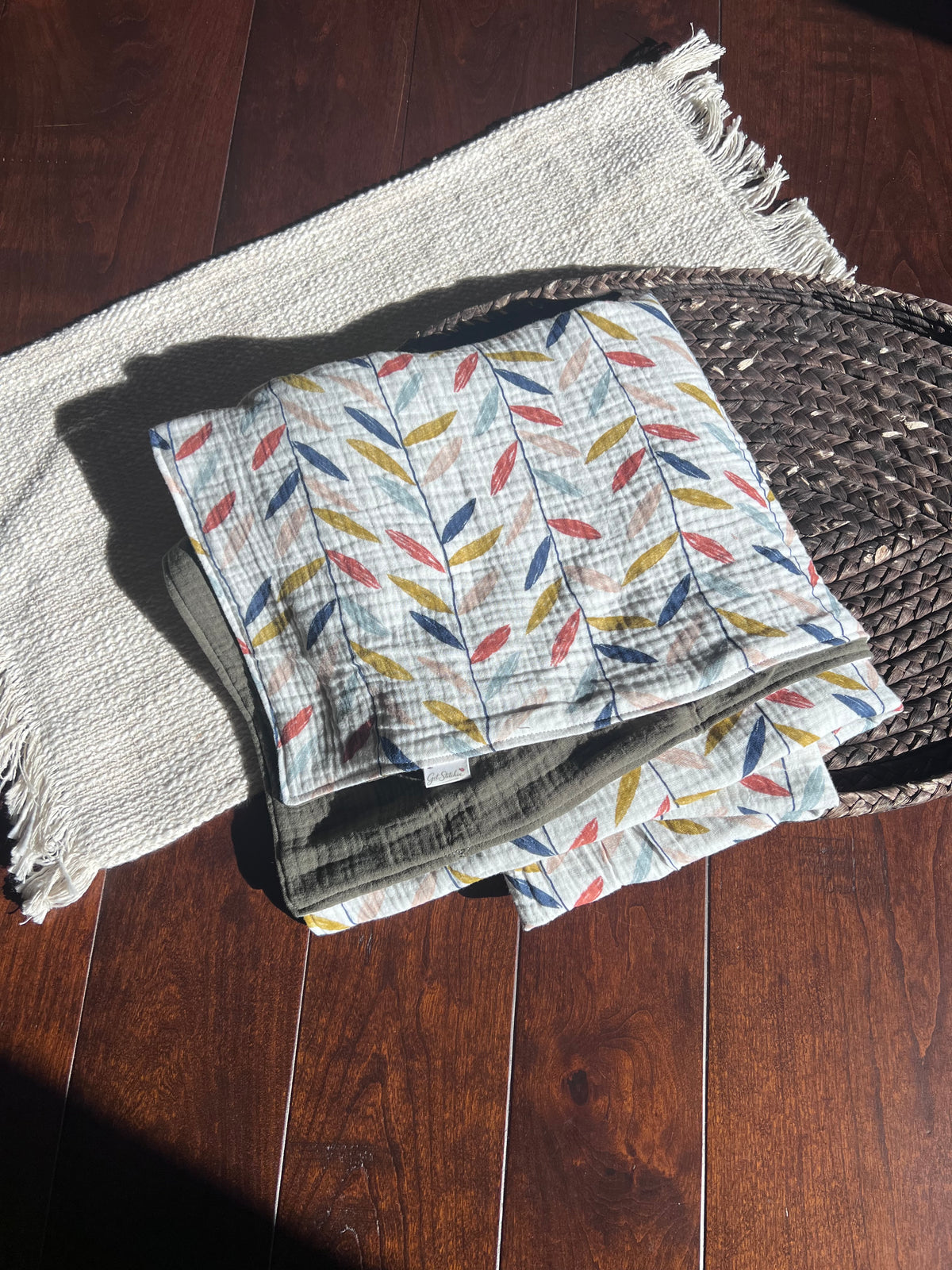Falling Leaves Double Gauze Baby Blanket