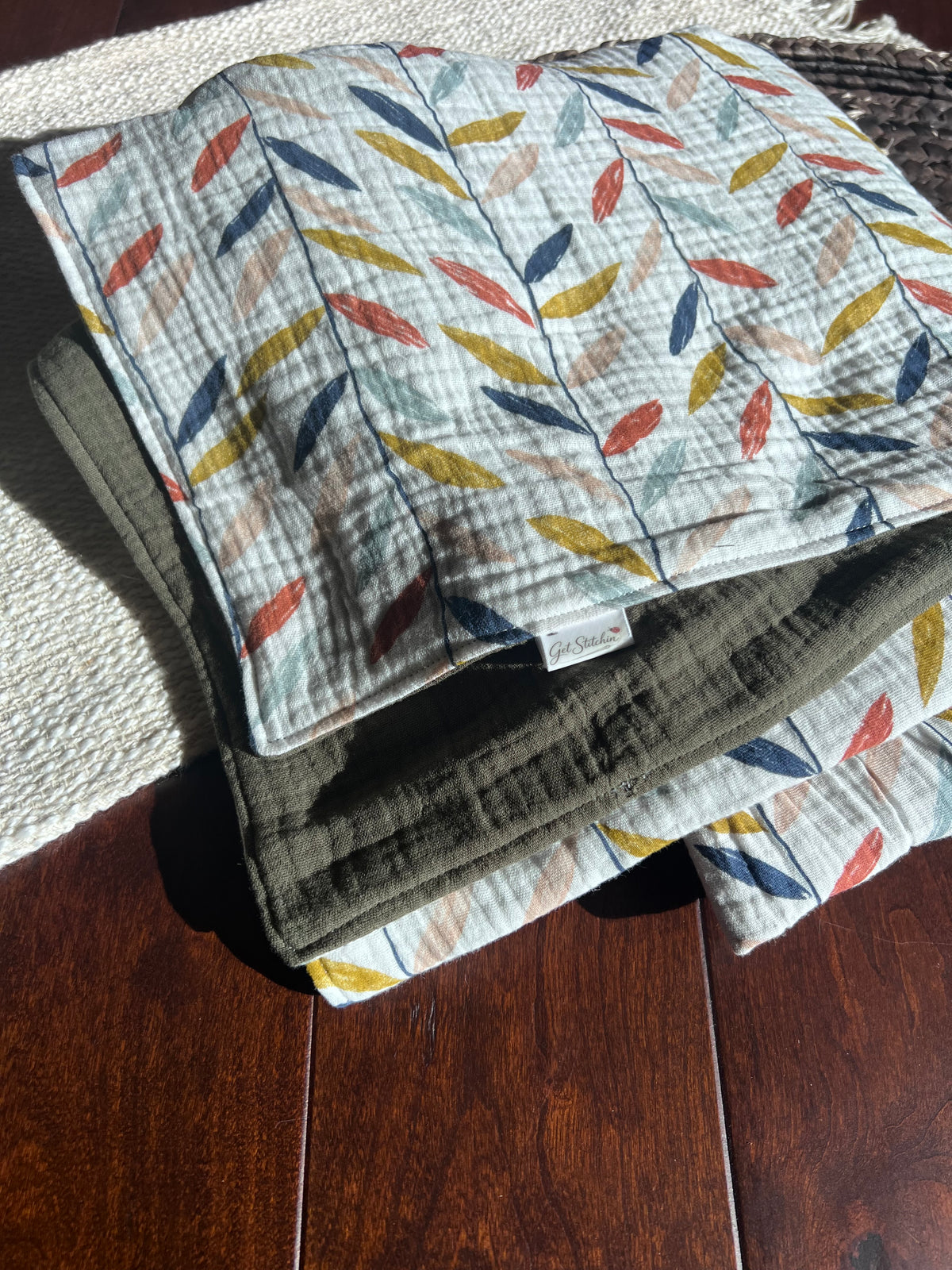 Falling Leaves Double Gauze Baby Blanket