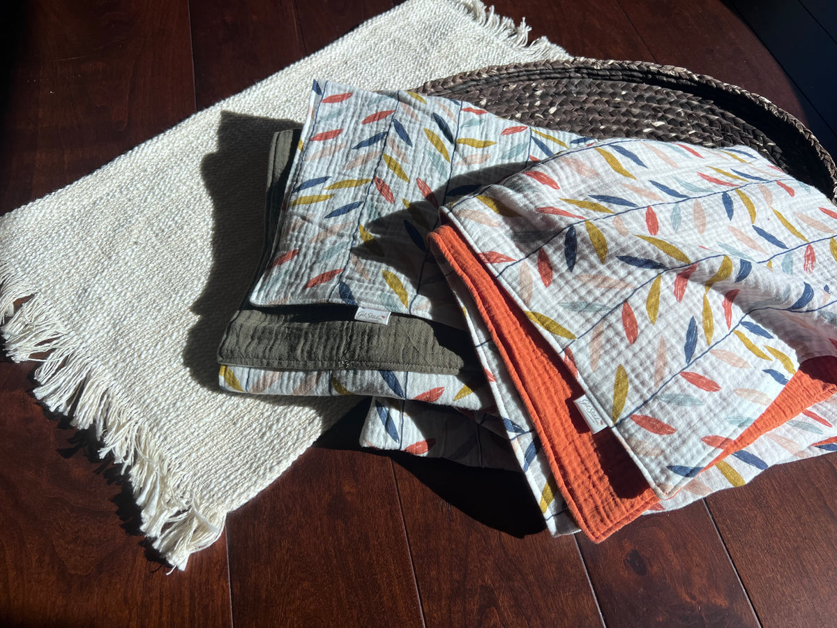 Falling Leaves Double Gauze Baby Blanket