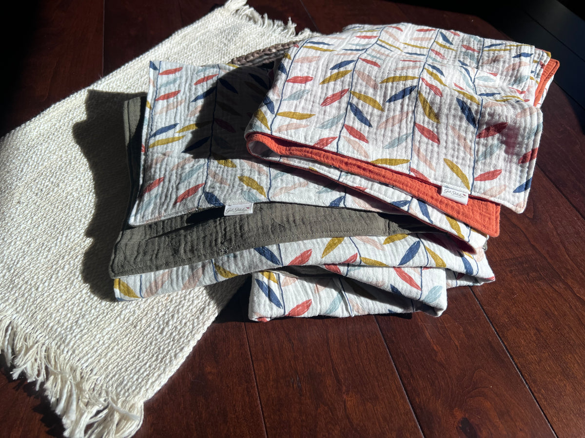 Falling Leaves Double Gauze Baby Blanket