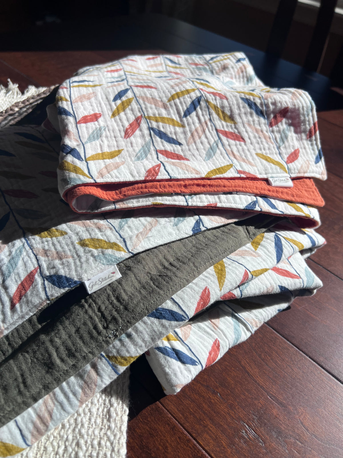 Falling Leaves Double Gauze Baby Blanket
