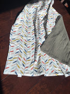 Falling Leaves Double Gauze Baby Blanket