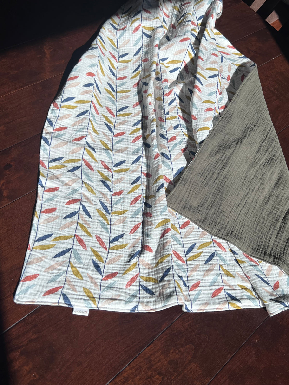Falling Leaves Double Gauze Baby Blanket