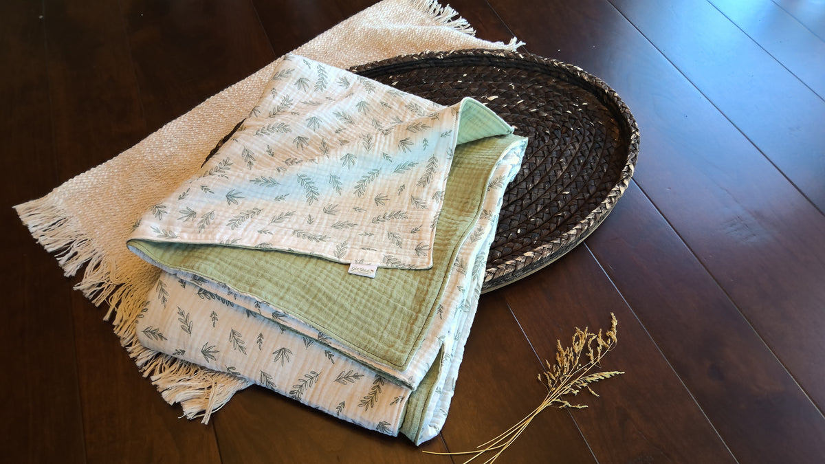 Autumn Sage Double Gauze Baby Blanket