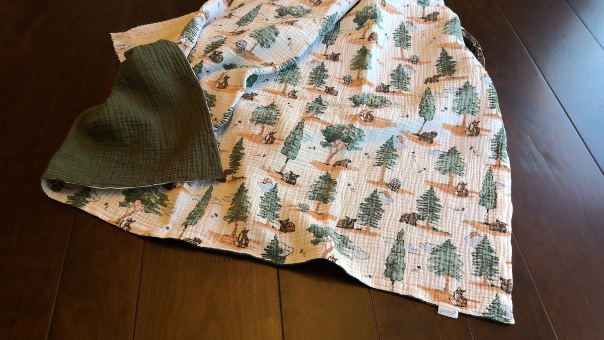 Whispering Pines Double Gauze Baby Blanket