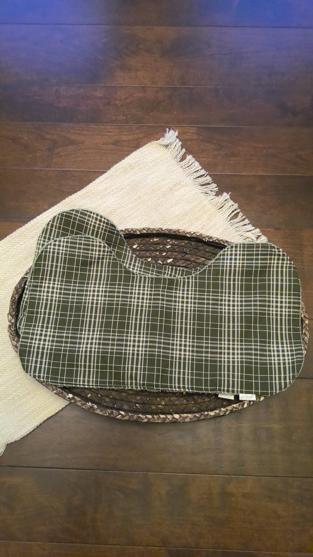Green Plaid Burp Cloth – Sage Terry