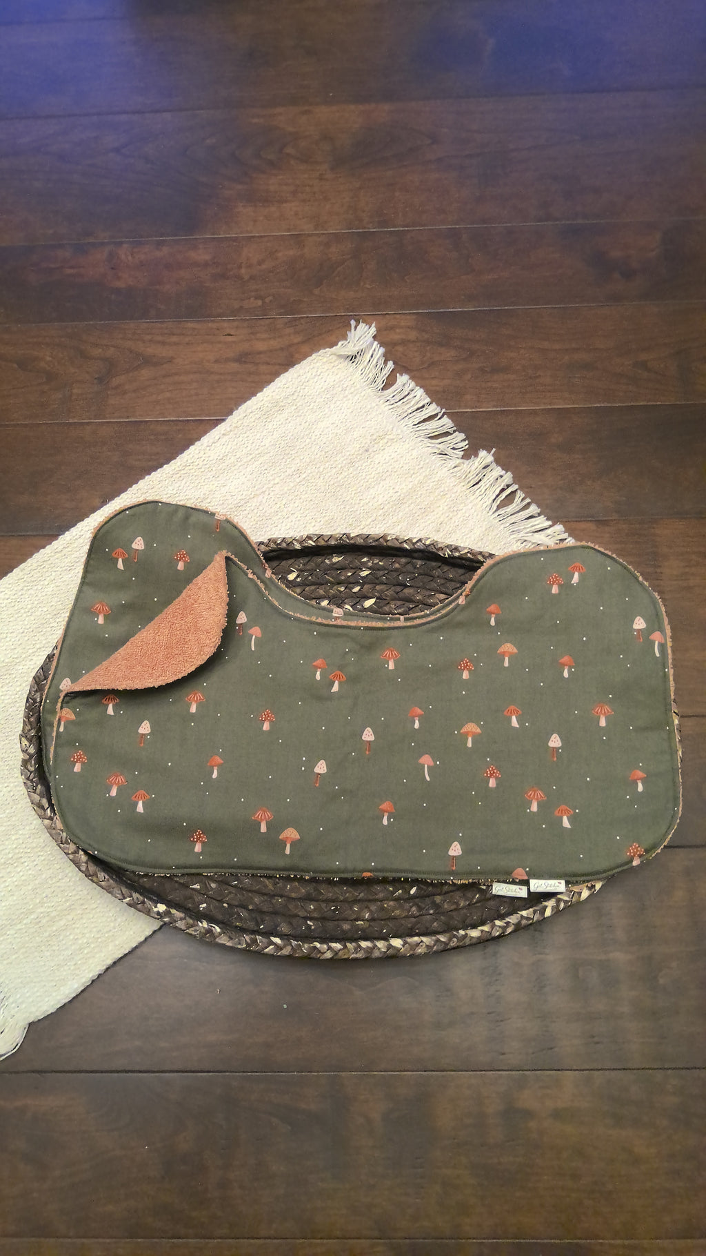 Green Mushrooms Burp Cloth
