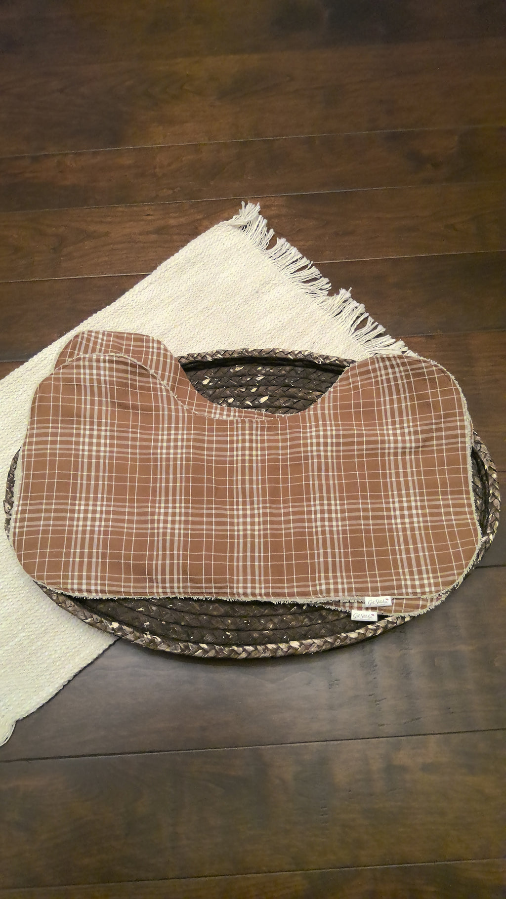 Brown Plaid Burp Cloth – Beige Terry