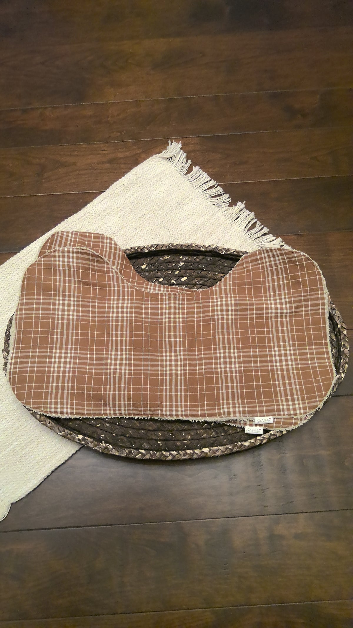 Brown Plaid Burp Cloth – Beige Terry