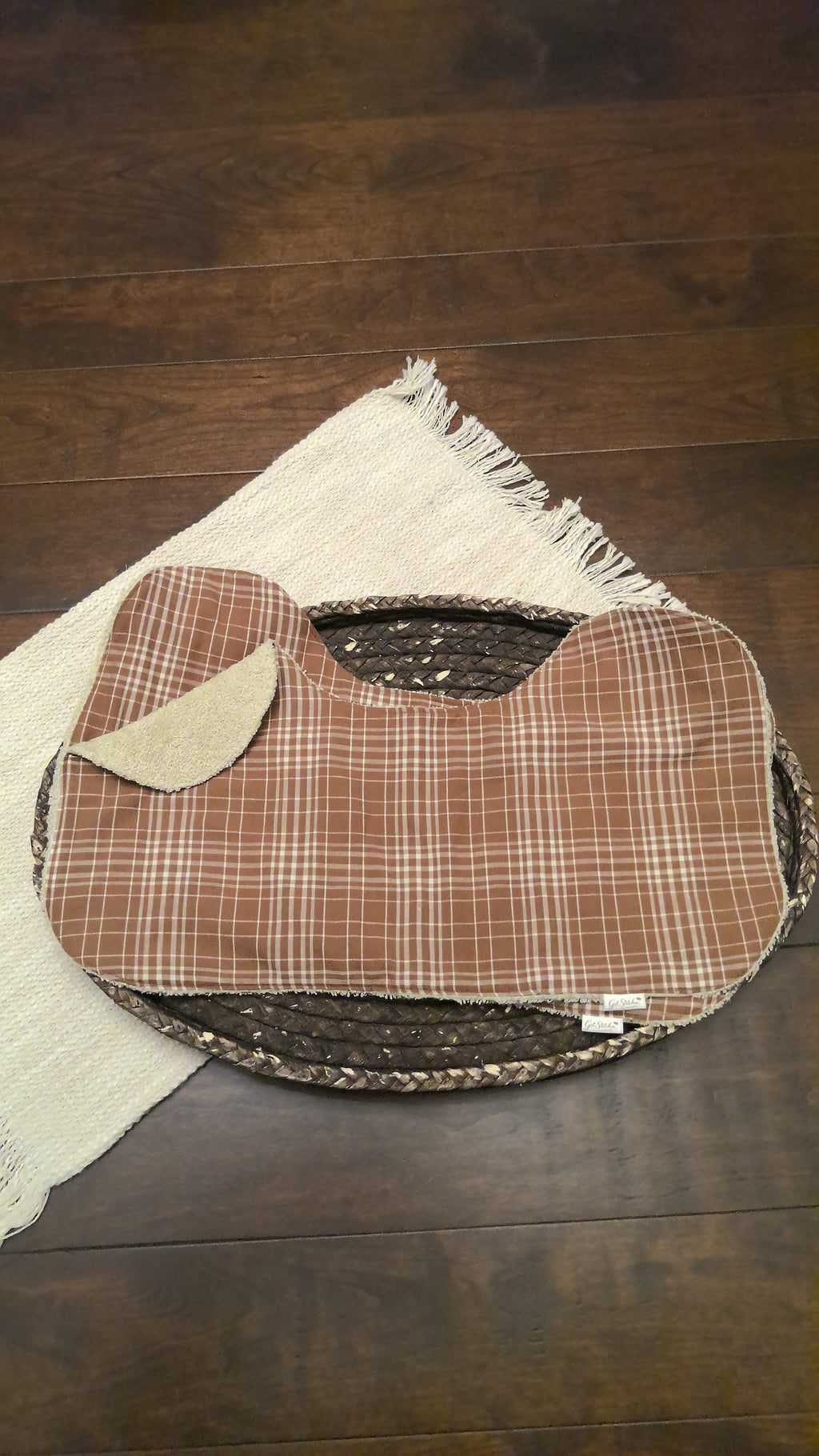 Brown Plaid Burp Cloth – Beige Terry