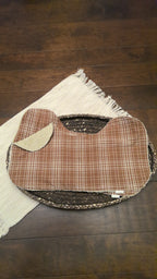 Brown Plaid Burp Cloth – Beige Terry