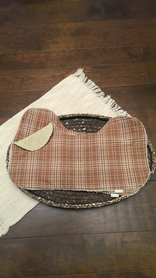 Brown Plaid Burp Cloth – Beige Terry