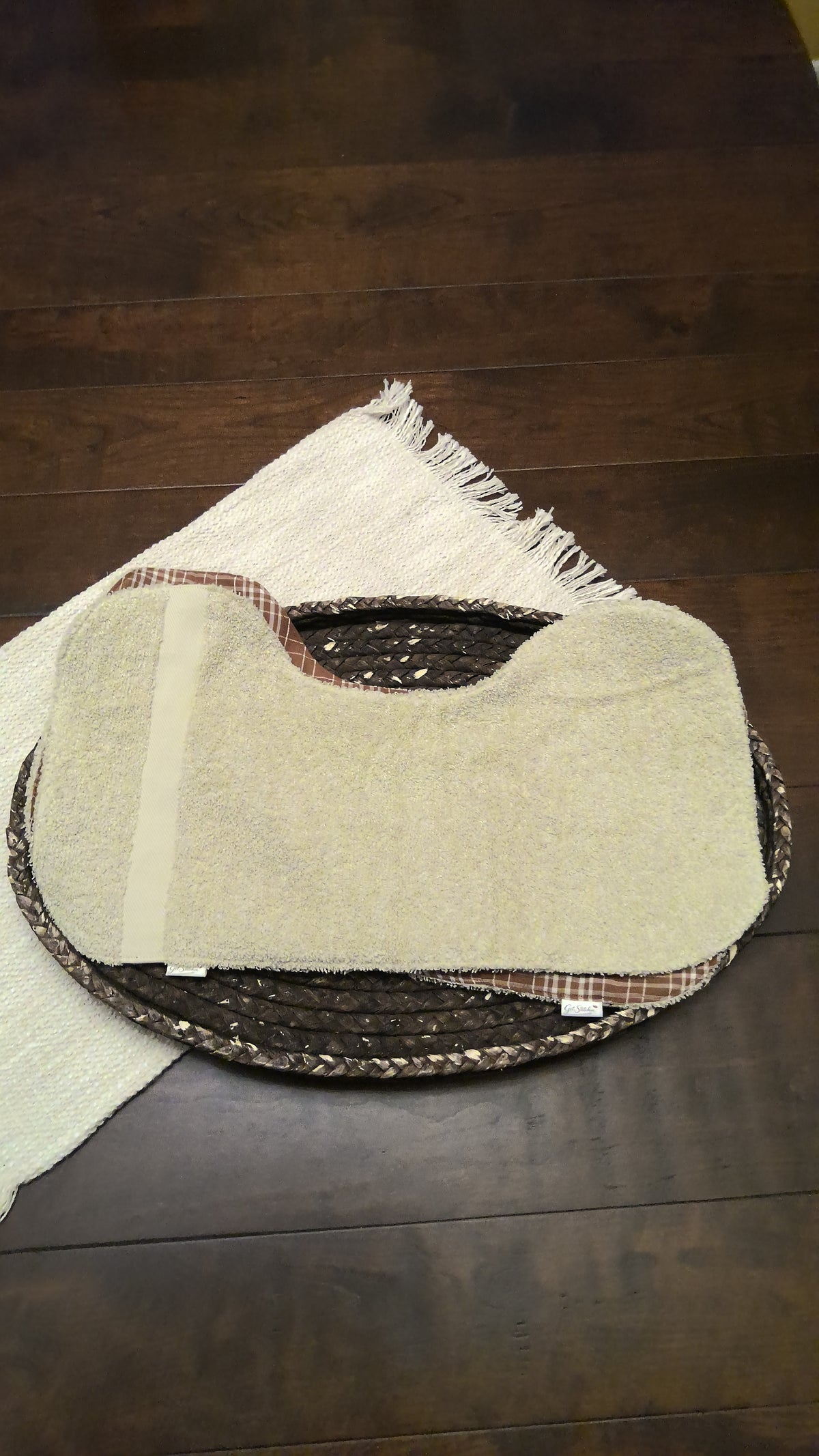 Brown Plaid Burp Cloth – Beige Terry