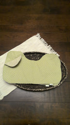 Sage Polka Dots Burp Cloth – Beige Terry