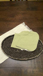 Sage Polka Dots Burp Cloth – Beige Terry