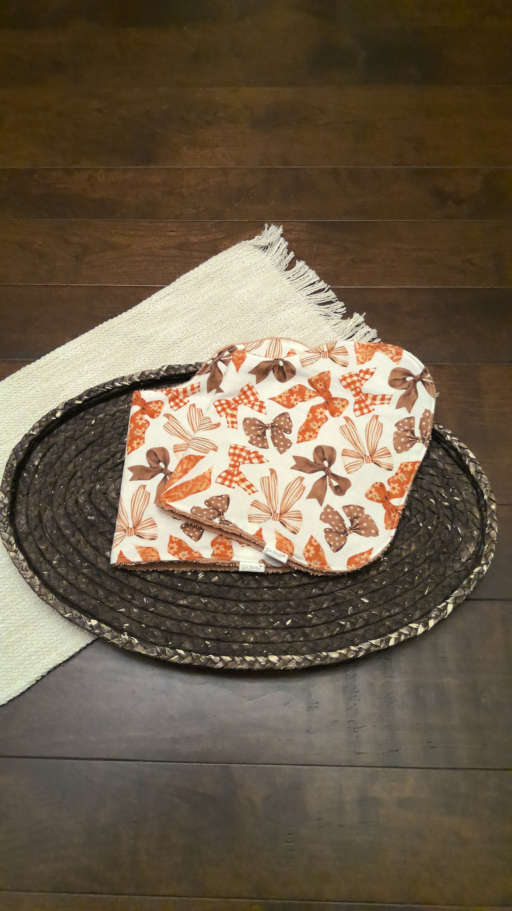 Harvest Bows Burp Cloth – Spice Terry